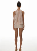 Aveline® Rosé Chiffon Drape Mini Dress