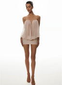 Aveline® Rosé Chiffon Drape Mini Dress