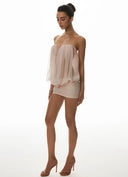 Aveline® Rosé Chiffon Drape Mini Dress