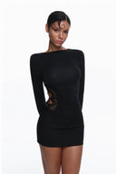 Aveline® Noir Lace Back Mini Dress